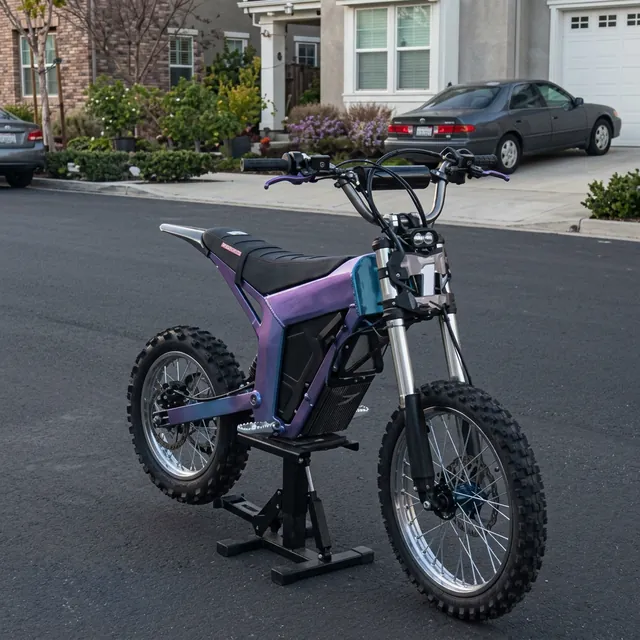 Electric dirt bike rider on Talaria with Torq Racing upgrades